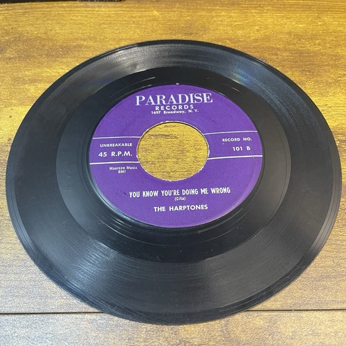 The Harptones “Life Is But A Dream” 1955 Doo Wop Classic on Paradise Purple VG+ - Picture 2 of 2