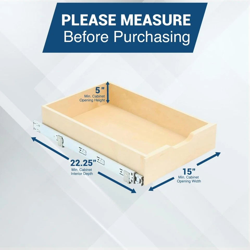 RS-WMUB-14-4-AS 5 pulgadas H x 14,88 pulgadas. W 22 in. Caja de cajones de madera de cierre suave D Pul... Foto 3 de 3