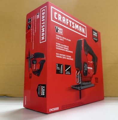 Craftsman V20 Cordless Jig Saw, 3 Orbital Settings 2500SPM CMCS600B  (Tool Only)