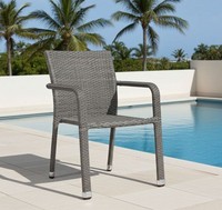 Lesli Living Stapelstuhl Sol Grau-Braun Gartenstuhl Stapelbar Gartensessel Stuhl