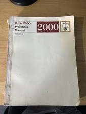 Rover 2000 Workshop Manual