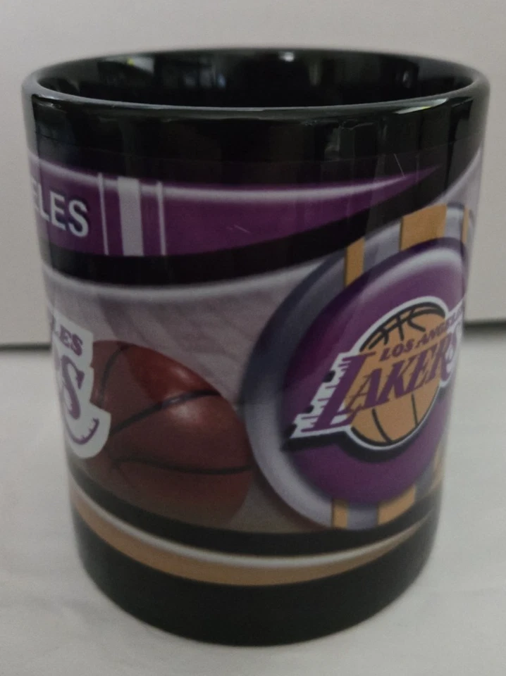 洛杉矶湖人队黑色标准尺寸咖啡杯篮球 — 第 3/4 张图片