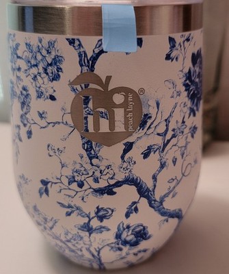 Hi Peach Layne, Gift Set, Blue Toile Wine Tumbler with Nail File