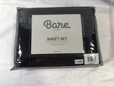 Bare Home Twin XL Sheet Set Premium Microfiber Black