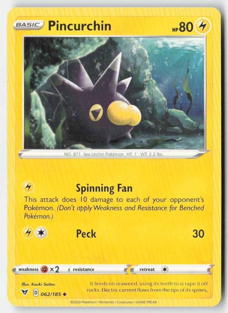 Pincurchin 62/185 Uncommon MP Regular - Vivid Voltage