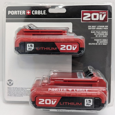 #ad Genuine Porter Cable PCC680LP 20V MAX 1.5Ah Li Ion Battery 2 Pack $89.80