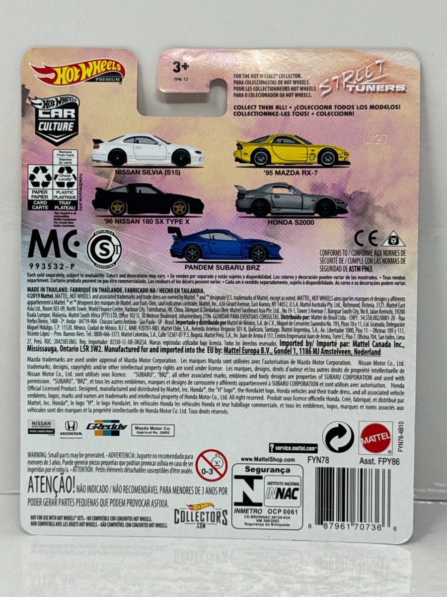 Hot Wheels Premium Street Tuners 1996 Nissan 180SX Type X 1:64