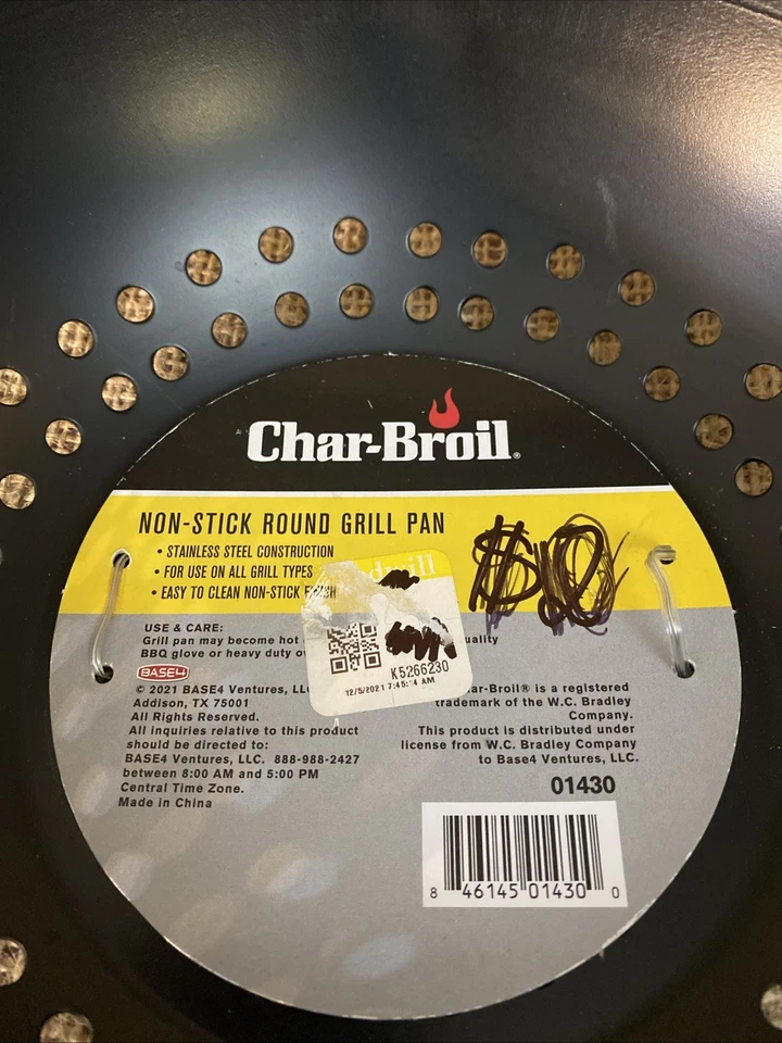 Cesta de parrilla antiadherente Char-Broil negra/plateada de acero inoxidable 8 pulgadas P3 Foto 2 de 4