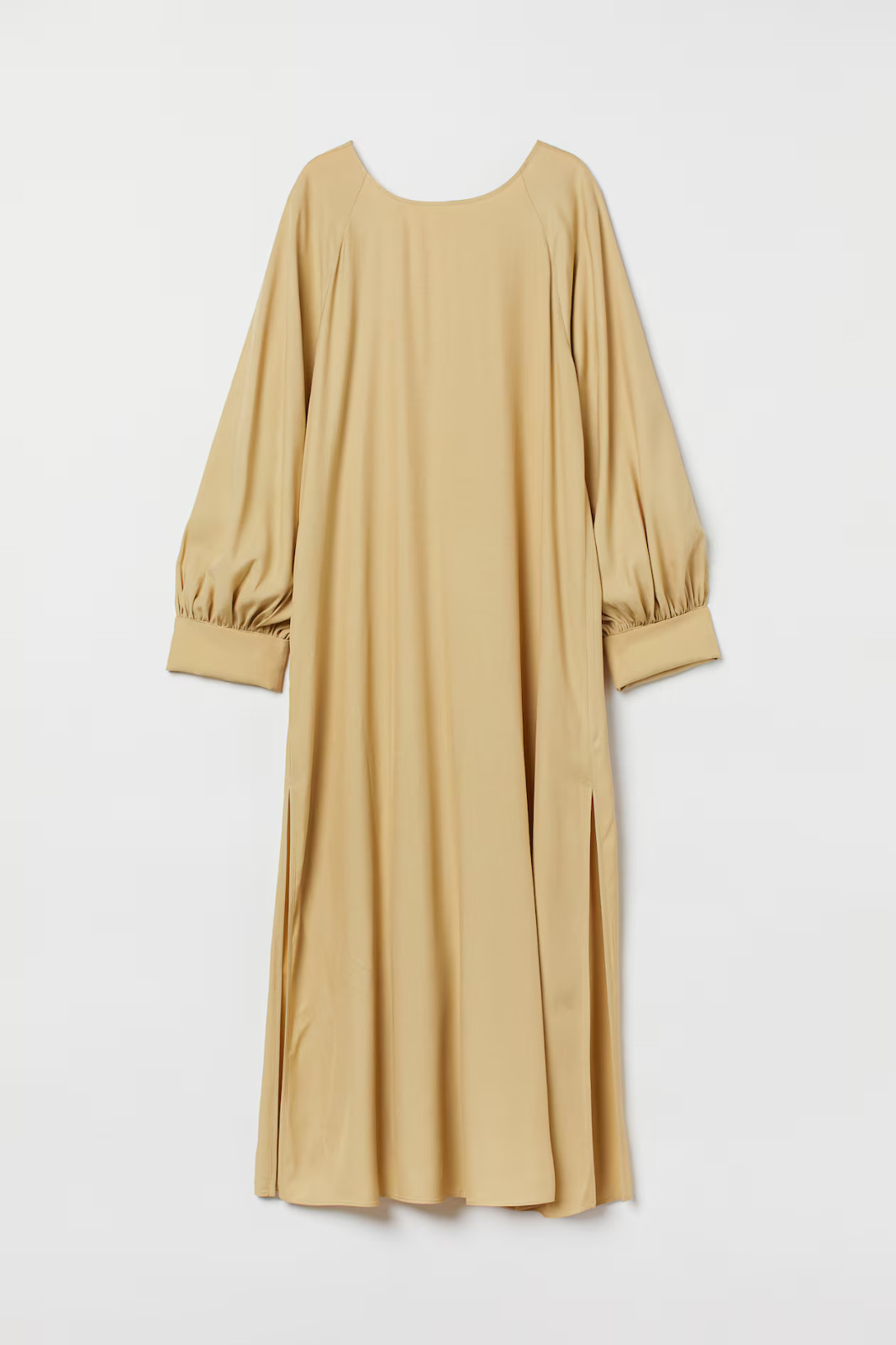 New H&M Women Balloon Sleeve Victorian Button Up Back Maxi Dress Yellow LARGE thumbnail 3