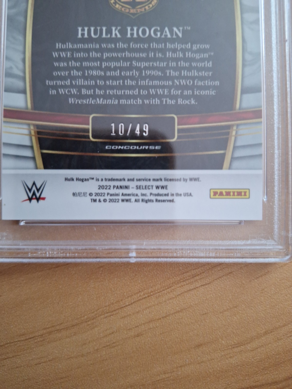 2022 Select Wwe Hulk Hogan Psa 10 Pink Prizm /49 view 4