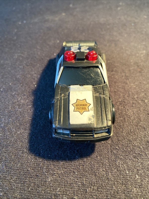 Tyco Electric Highway Patrol Mustang HO Scale Slot Car Works, Fast Speed