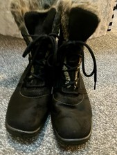 Ara Women’s Boots Magaly Gore-Tex Faux Fur Waterproof Lace-Up US Sz 7.5 Black