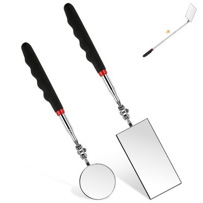 2 Pieces Telescoping Inspection Mirror, 360° Swivel Extendable Mechanic Automot