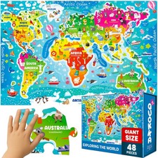 Giant Floor Puzzles for Kids Ages 4-6 2x3 Feet Extra-Thick 48 Pieces Toddle...
