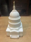 Avon Milk Glass 'The Capitol'  Full Spicy After ShaveAftershave Decanter Vintage