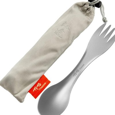Campingbesteck Titan Löffel und Gabel 2-in-1 ultraleicht spork Spork Set spül...