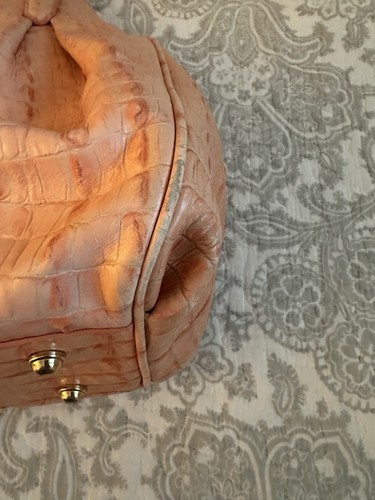 Brahmin Elisa Satchel Large Color Peach:Coral/Pink Embossed Leather - Picture 13 of 24