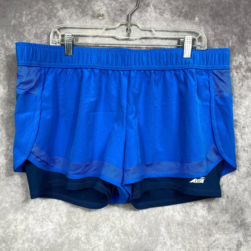 AVIA работает Athletic шорты женщин XL 16-18 синий велосипед вкладыш тренировки фитнес - Изображение 2 из 4
