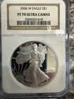 2006-W Proof 1 oz American Silver Eagle NGC PF70 GEM Ultra Cameo Encapsulated