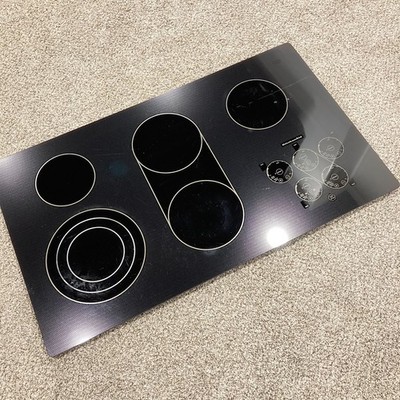 KitchenAid OEM Black Cooktop Glass Top Only W10140999 - 36-3/8''W -Scratches/Chip