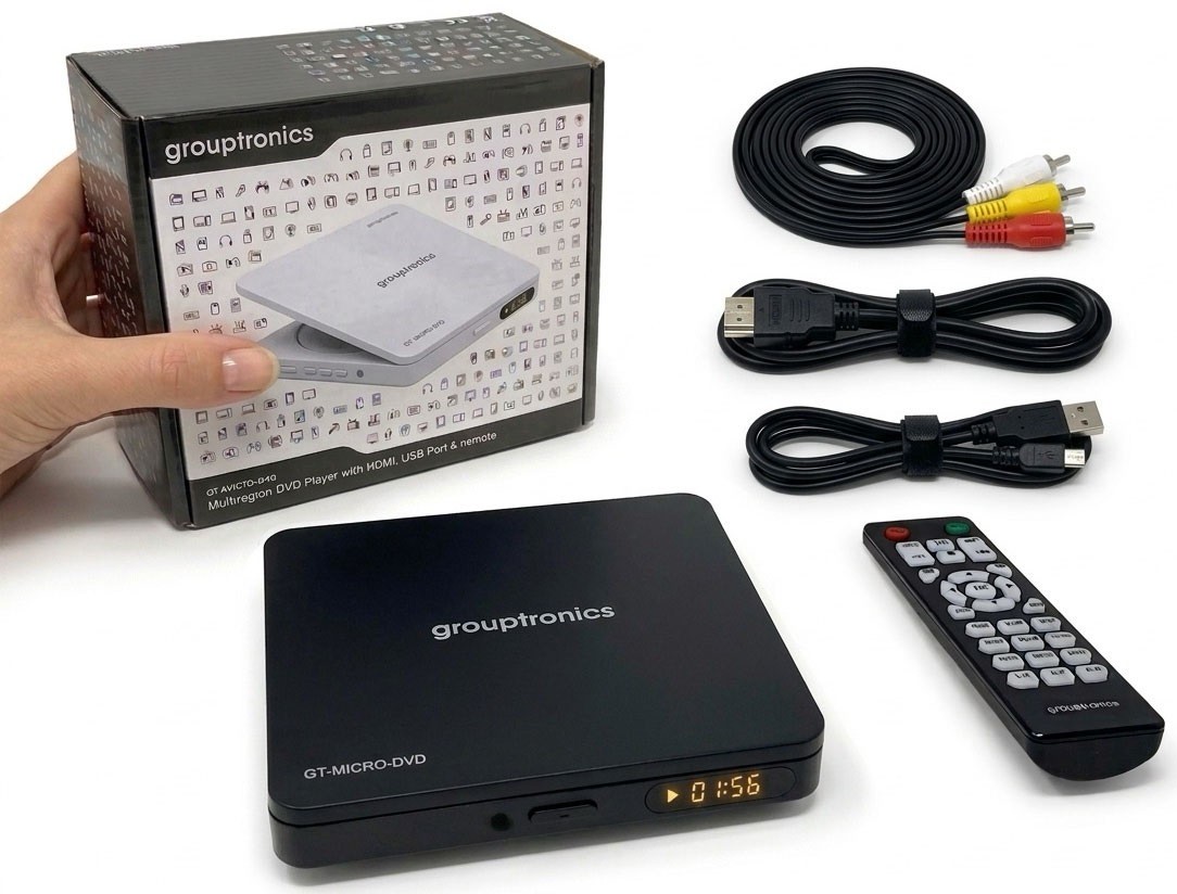 Grouptronics GT-MICRO-DVD Mini Multi Region HDMI DVD Player - Black - Image 3
