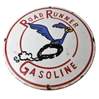 Vintage Road Runner Gasoline Sign - Mopar Racing Auto Gas Porcelain Sign