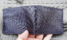 Dark Blue Real Genuine Crocodile Leather SKIN Men's Money Clip WALLET  V26