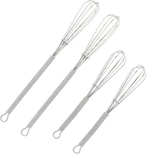 4 Pack Mini Wire Kitchen Whisks Small Egg Whisk Gravy Sauce Mini Whisk Silvereac