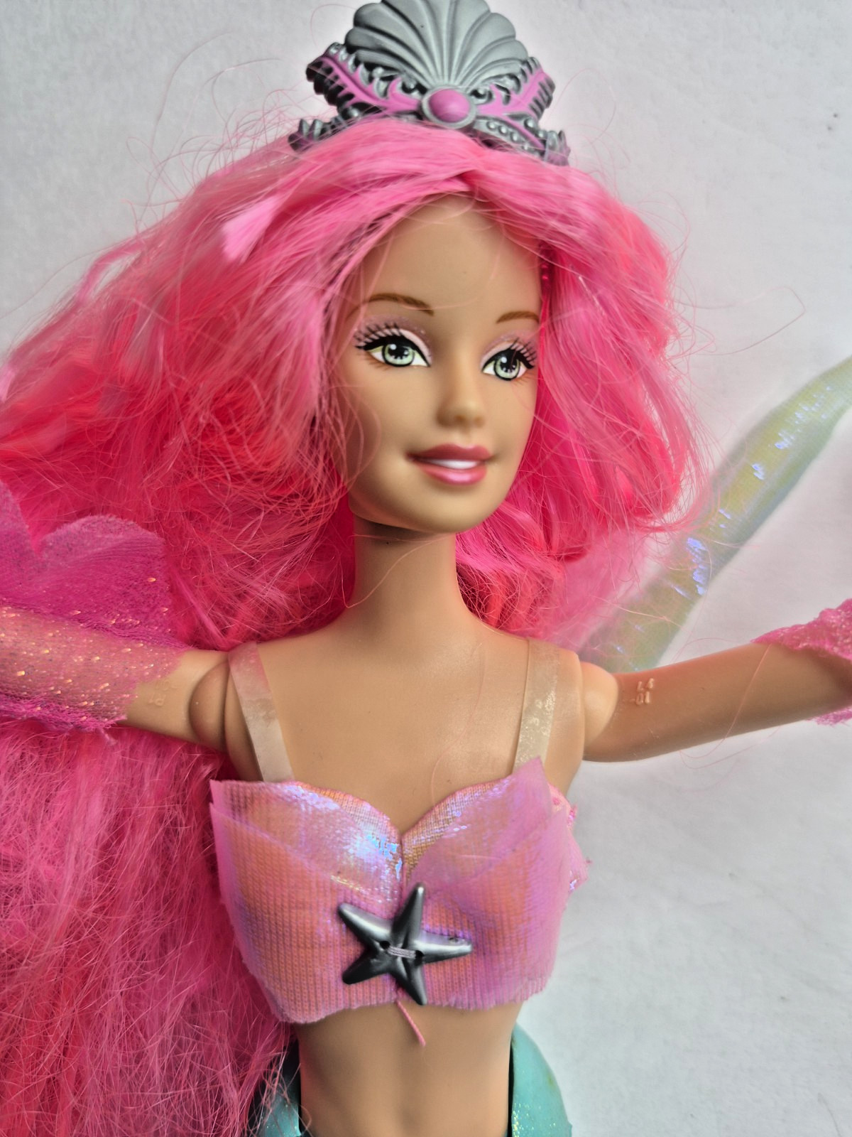 2002 Mermaid Fantasy Barbie Doll Mattel Soft Blue Body Pink 