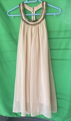 ROBE marque 3 SUISSES - Taille 42 - Doublée - couleur beige - dos nu - VINTAGE - Photo 1/4