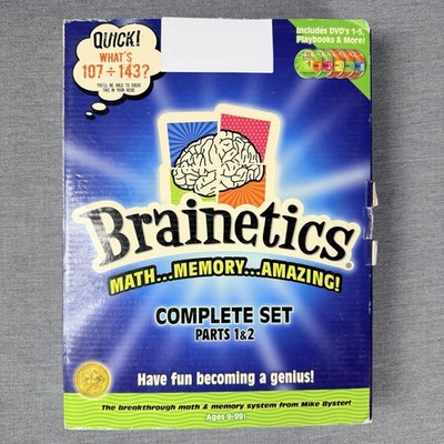 Brainetics Math, Memory, Complete Set Parts 1 & 2 With DVDs, Playbooks and More