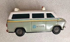 1970’s Bell System Telephone Van Coin Bank Metal Vintage Tin Toy 8.5" Long