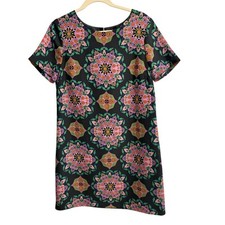 J.Crew Factory Store Geometric Medallion Print Shift Dress Size 8