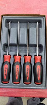 #ad SNAP ON TOOLS USA 4pc RED Soft Grip Heavy Duty Pick Set SGLASA604B R USED $70.00