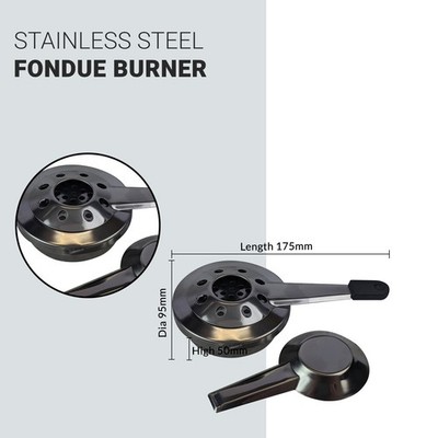 Edelstahl Fonduebrenner / Fonduebrennstoff 3 x 80g Töpfe / Till Brennpaste