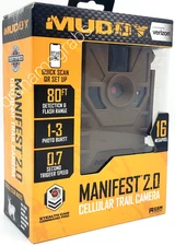 MUDDY MANIFEST 2.0 CELLULAR TRAIL GAME CAMERA 16 MP QUICK SCAN QR SET UP VERIZON