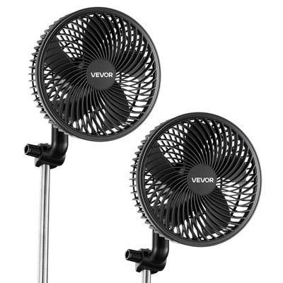 VEVOR Plant Fan Grow Tent Clip On Type-C 9 Speeds Circulation 2 Pack