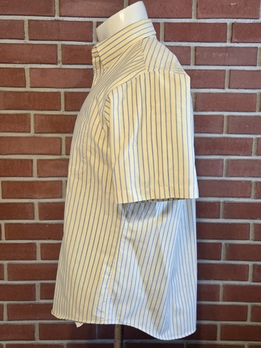 Camicia uomo anni 90 LL Bean made in USA vintage manica corta con bottoni 16 gialla - Foto 4 di 10