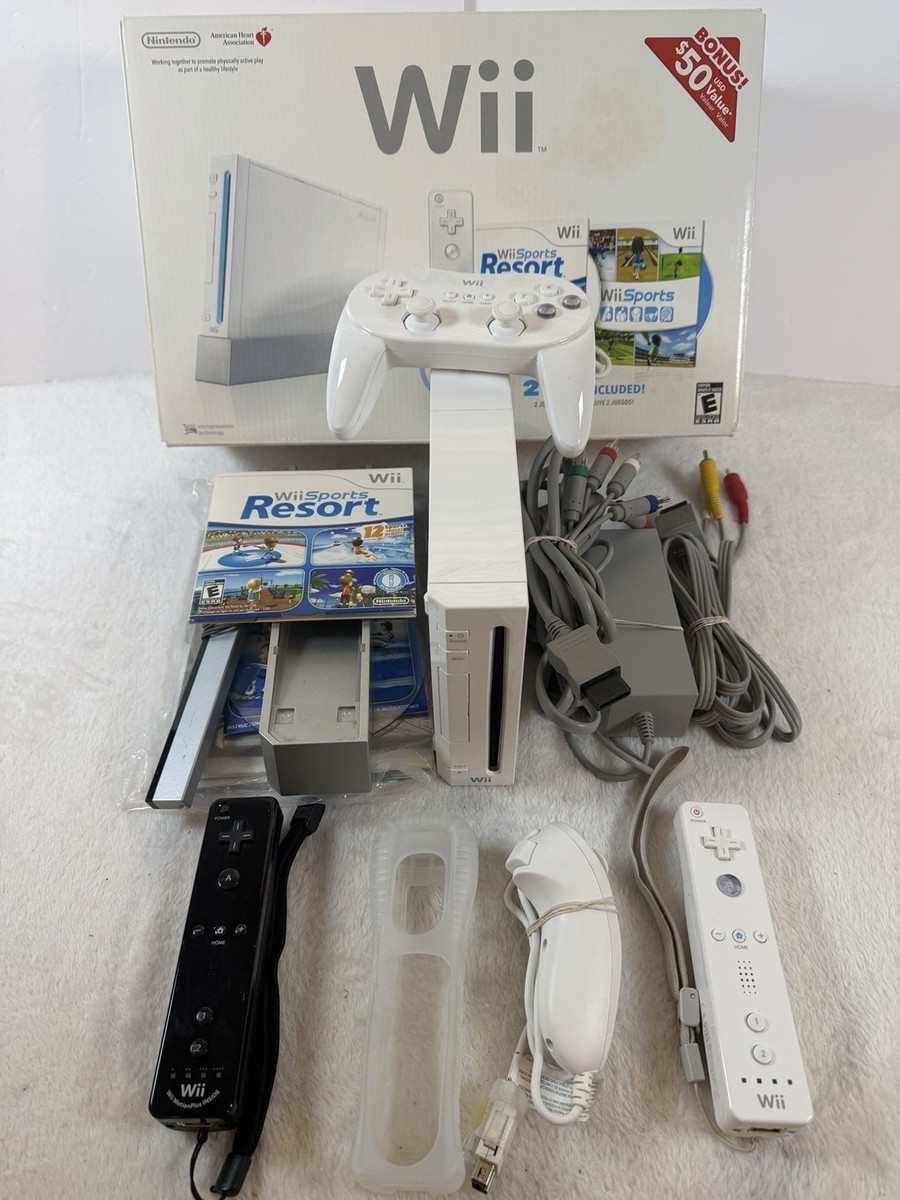 Nintendo Wii Sports Resort White Bundle In Box With Accessories