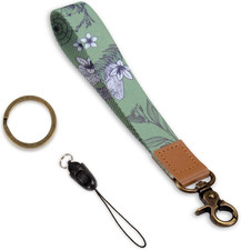 Keychain Wristlet, Wrist Strap, Lanyards for Keys with Durable Leather Metal ...