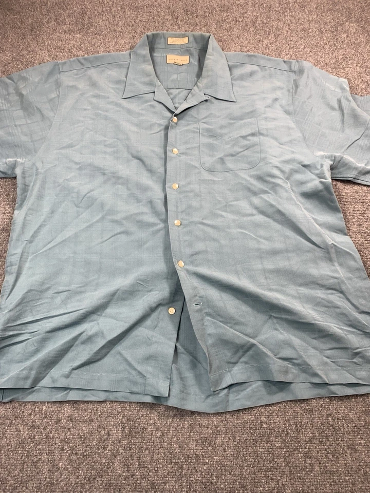 Cutter & Buck Mens Shirt 2XL Plaid Short Sleeve Button Up Casual Green - Image 2 of 4