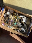 Huge Lot Vintage Costume Jewelry Mixed Box All Wearable Silver/Gold/Blue/Purple