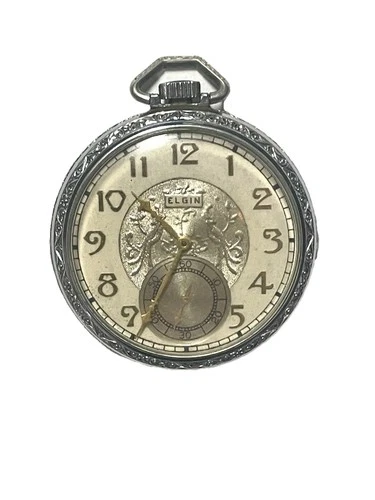 Antique Art Deco Elgin Gentleman’s Pocket Watch WORKS See Description Please