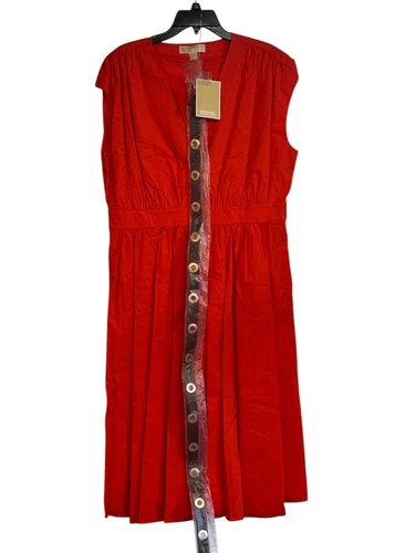 Abito midi MICHAEL Michael Kors fibbia a rullo piccolo arancione con cintura