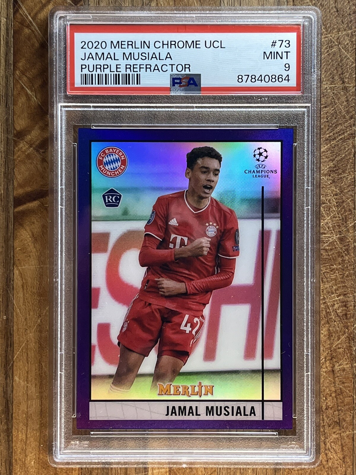 2020-21 Topps Merlin Chrome UCL #73 | Jamal Musiala RC | Purple 272/299
