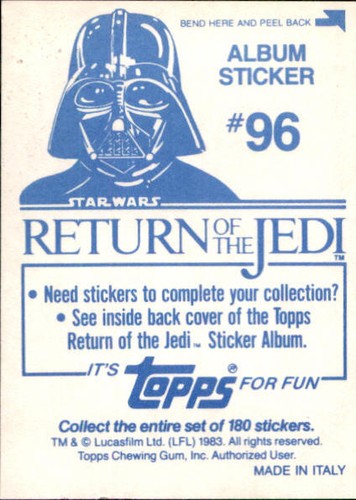 Star Wars ROTJ Trading Card Sticker Album Complete Your Set You Pick 1983 Topps - Bild 190 von 355