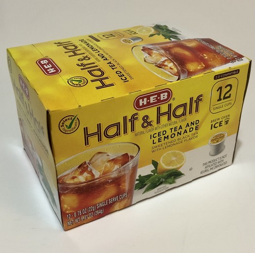 (1) Box HEB K-Cup Pods Half & Half Iced Tea & Lemonade Arnold Palmer H-E-B Texas - Picture 1 of 4
