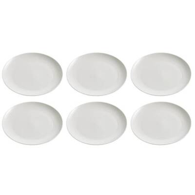 6er Set Frühstücksteller DIAMONDS ROUND D. 23cm weiß Maxwell & Williams