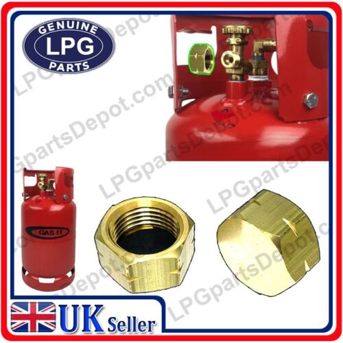 GASit gas bottle blanking CAP metal BRASS 21.8mm left hand threaded outlet cap - Picture 4 of 4