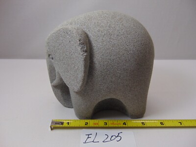 Vintage Mid Century Stoneart Stone Art Belgium Figure Elephant 6'' Tall 3.5 Pound